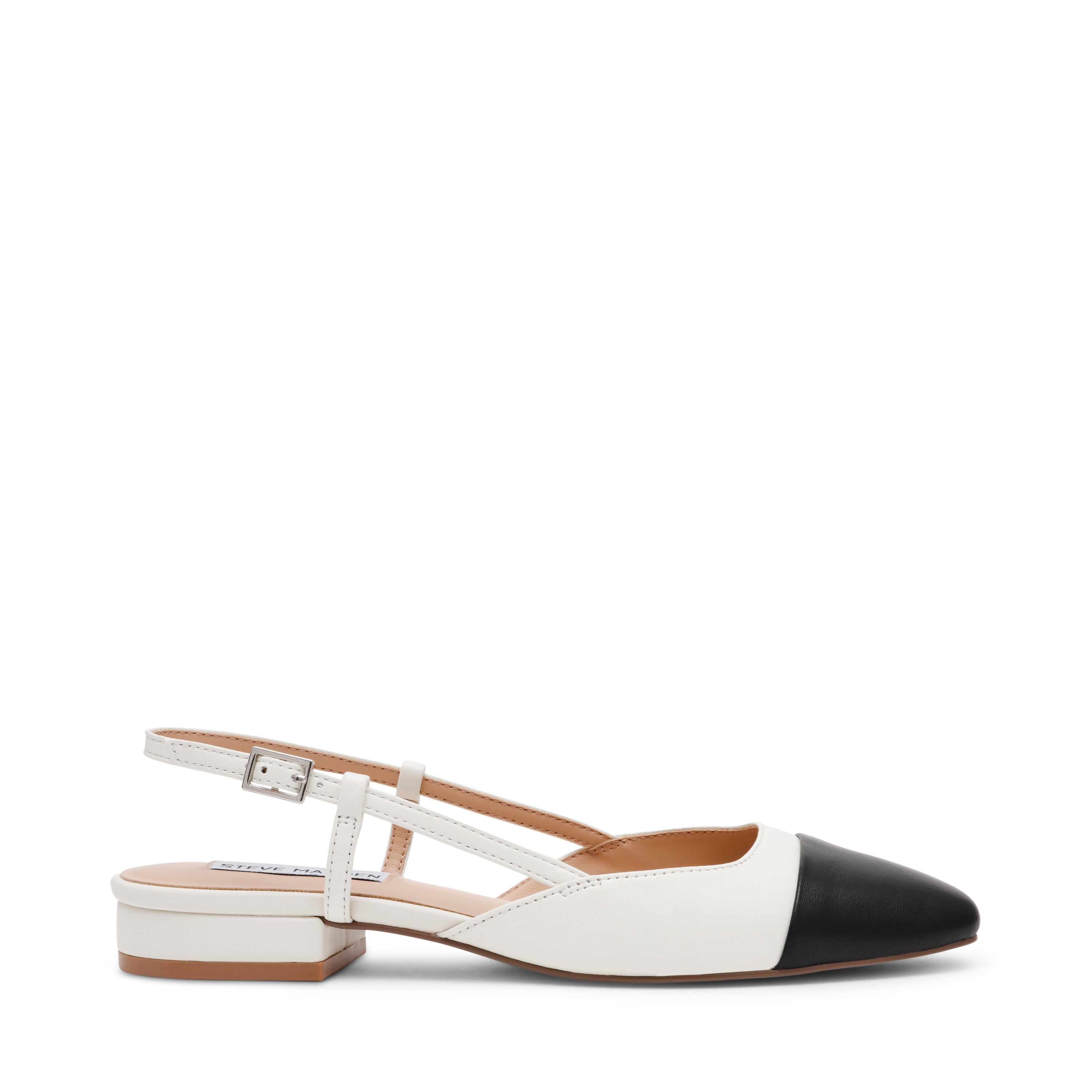 Slingbacks Belinda WHT/BLK LEATHER
