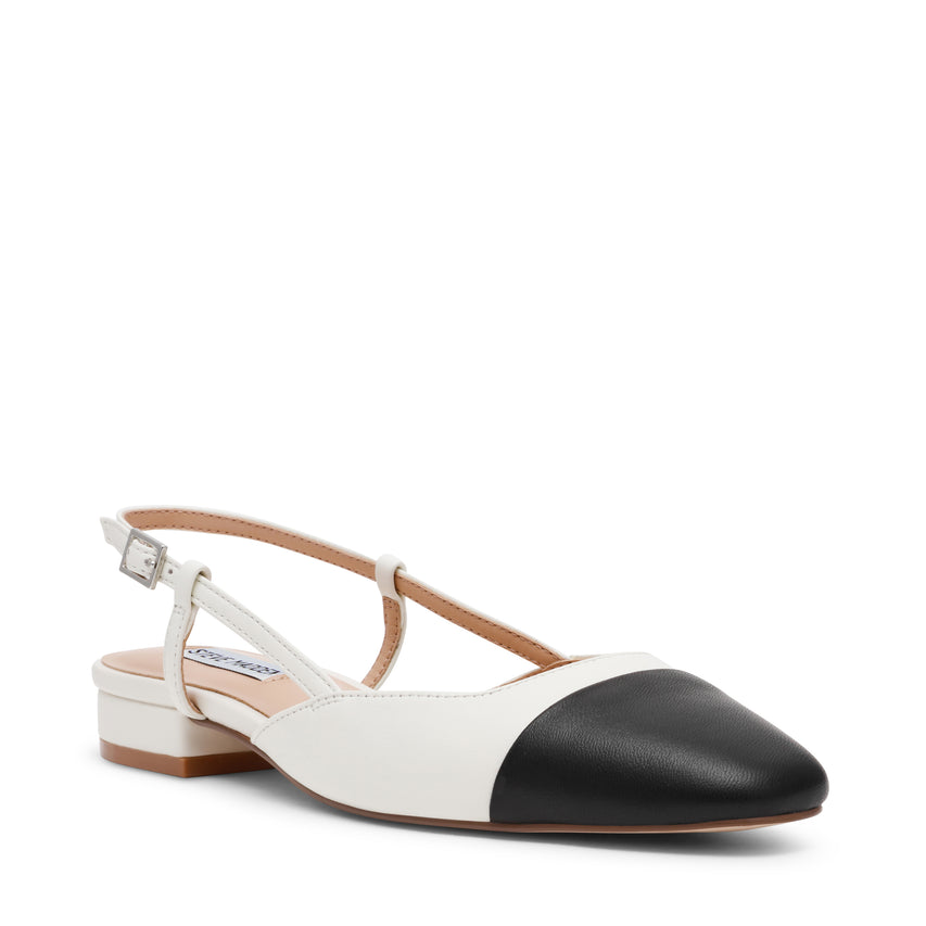 Slingbacks Belinda WHT/BLK LEATHER