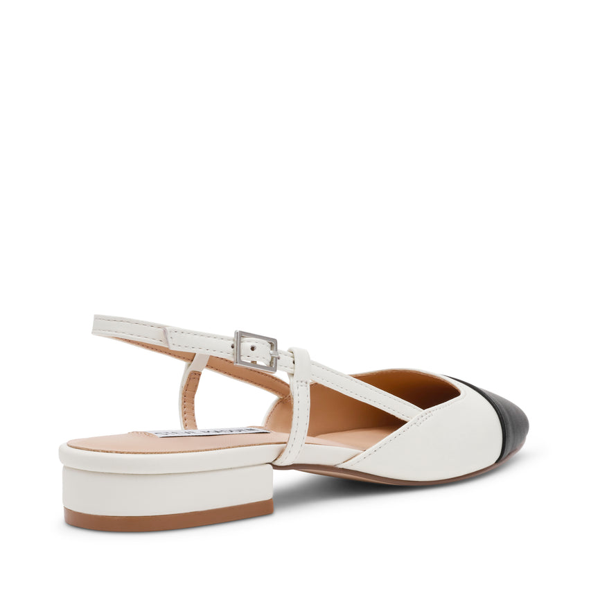 Slingbacks Belinda WHT/BLK LEATHER