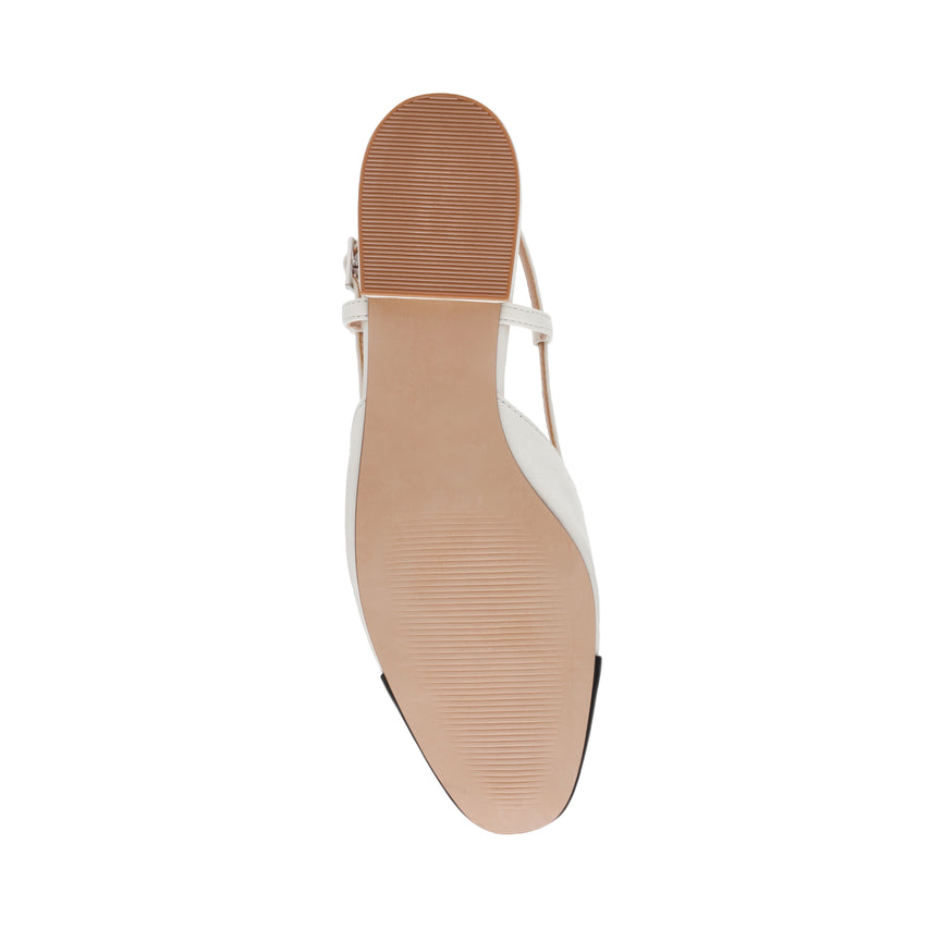 Slingbacks Belinda WHT/BLK LEATHER