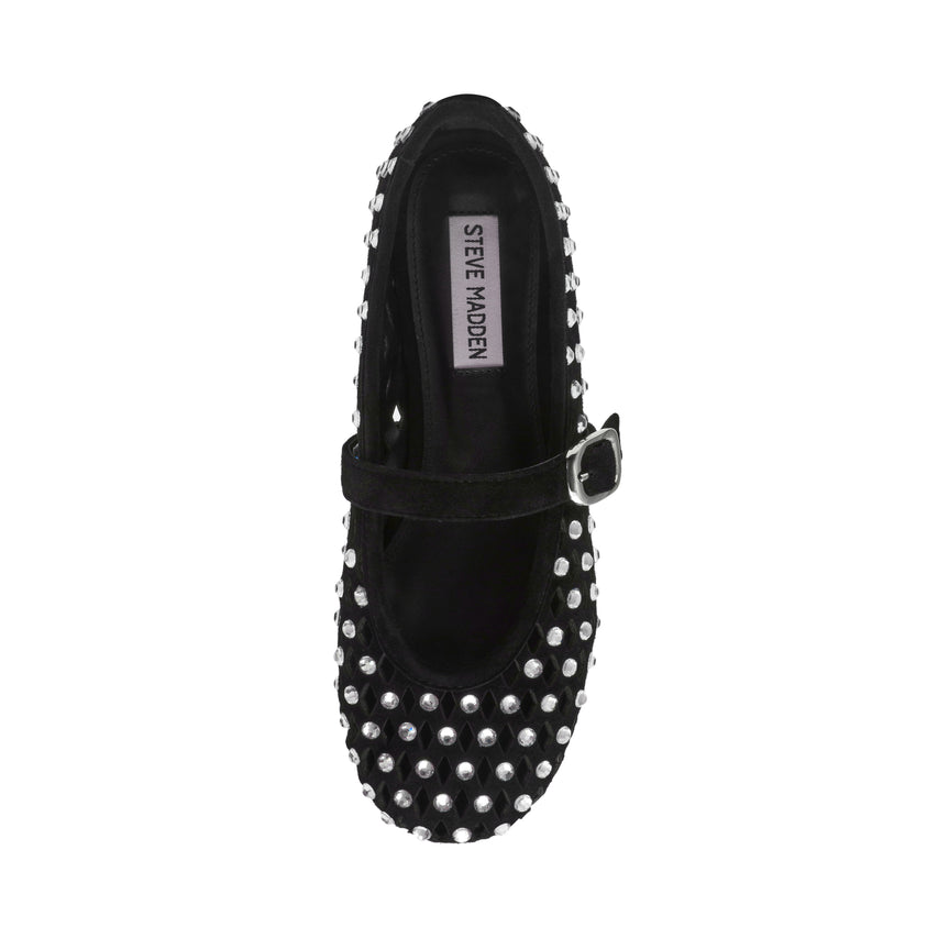 Μπαλαρίνες Rerun BLACK SUEDE