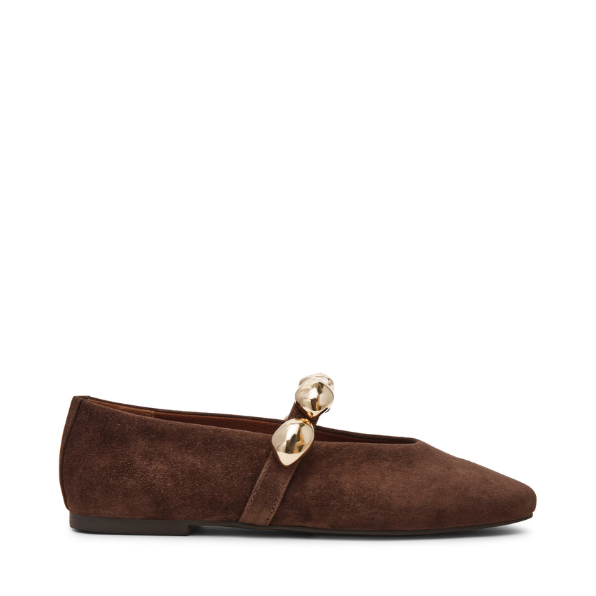 Μπαλαρίνες Poppin CHOCOLATE BROWN SUEDE