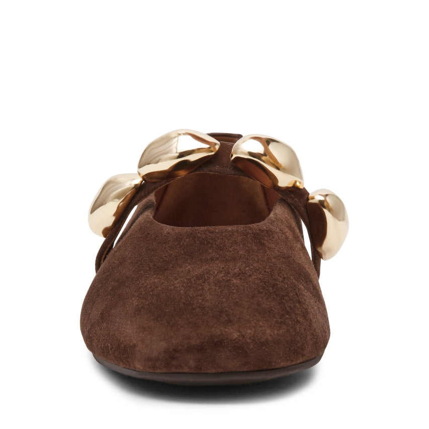 Μπαλαρίνες Poppin CHOCOLATE BROWN SUEDE