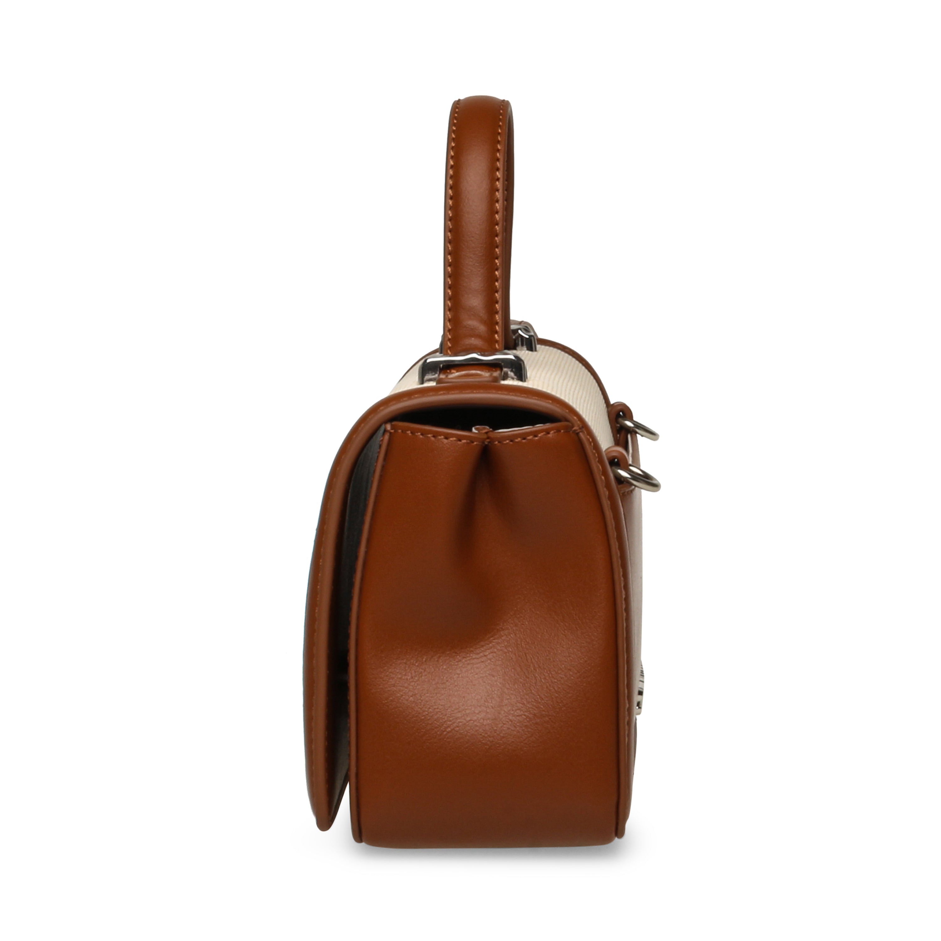 Τσάντα BQUILL COGNAC/SILVER
