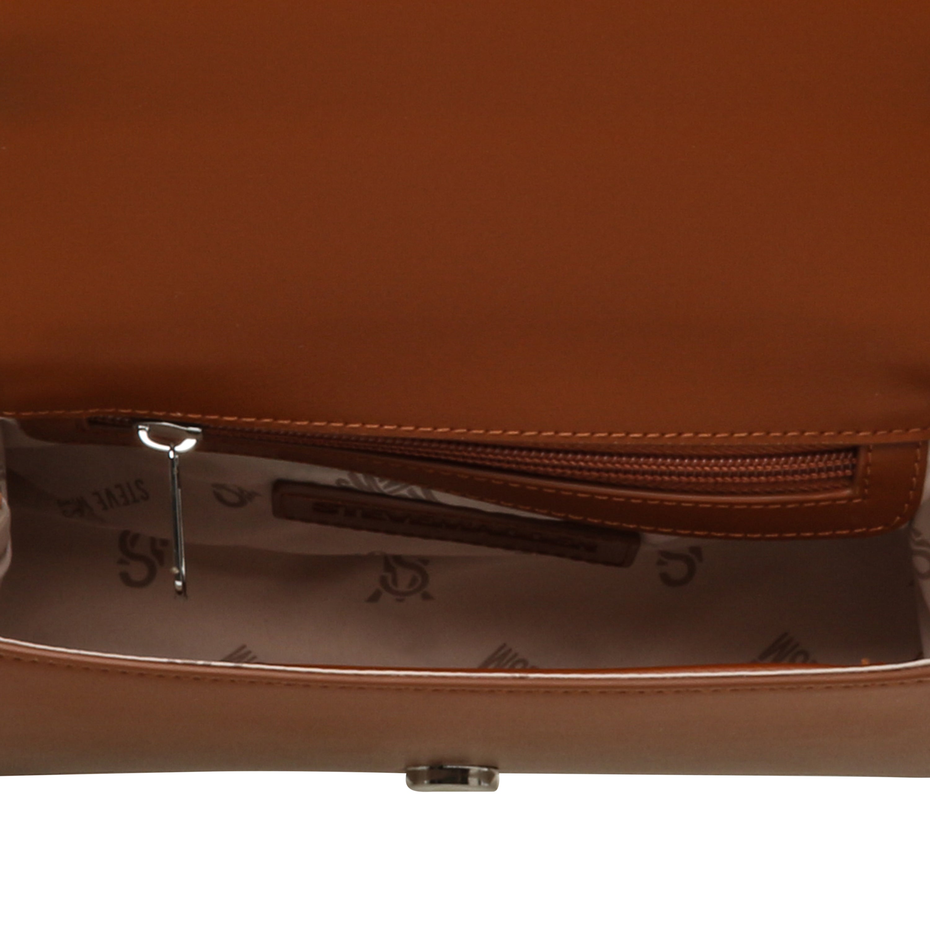 Τσάντα BQUILL COGNAC/SILVER
