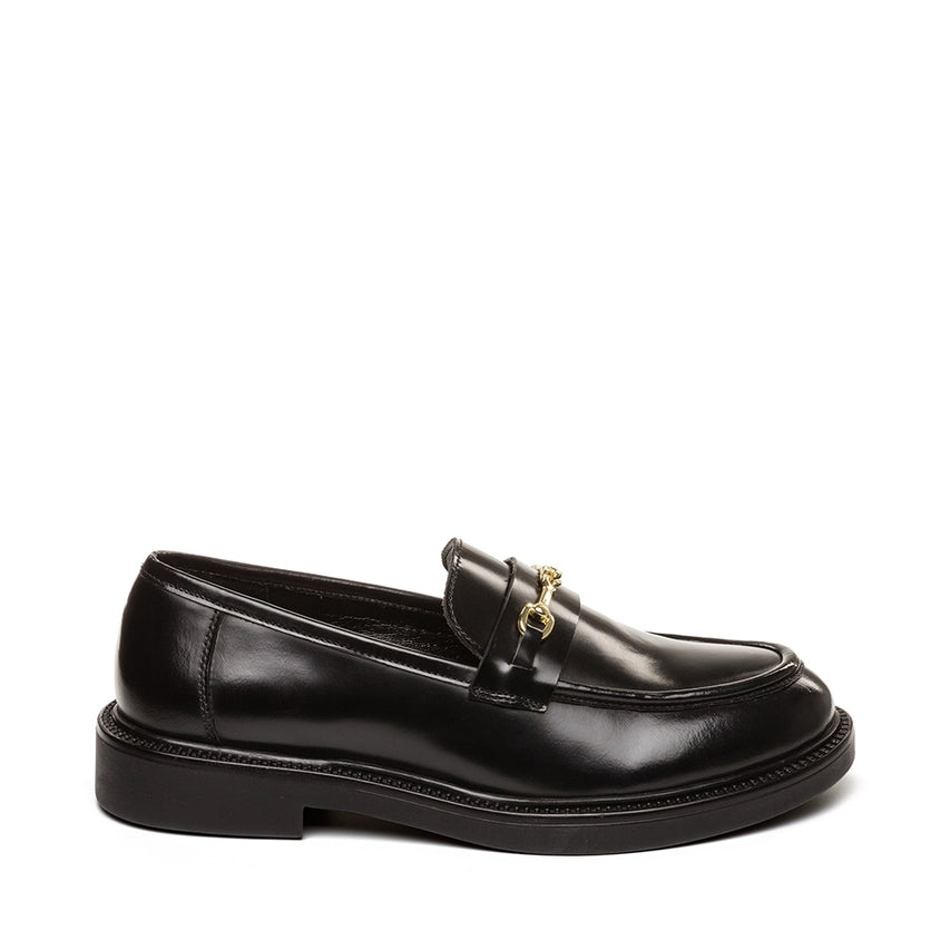 Loafers Huddles BLACK LEATHER