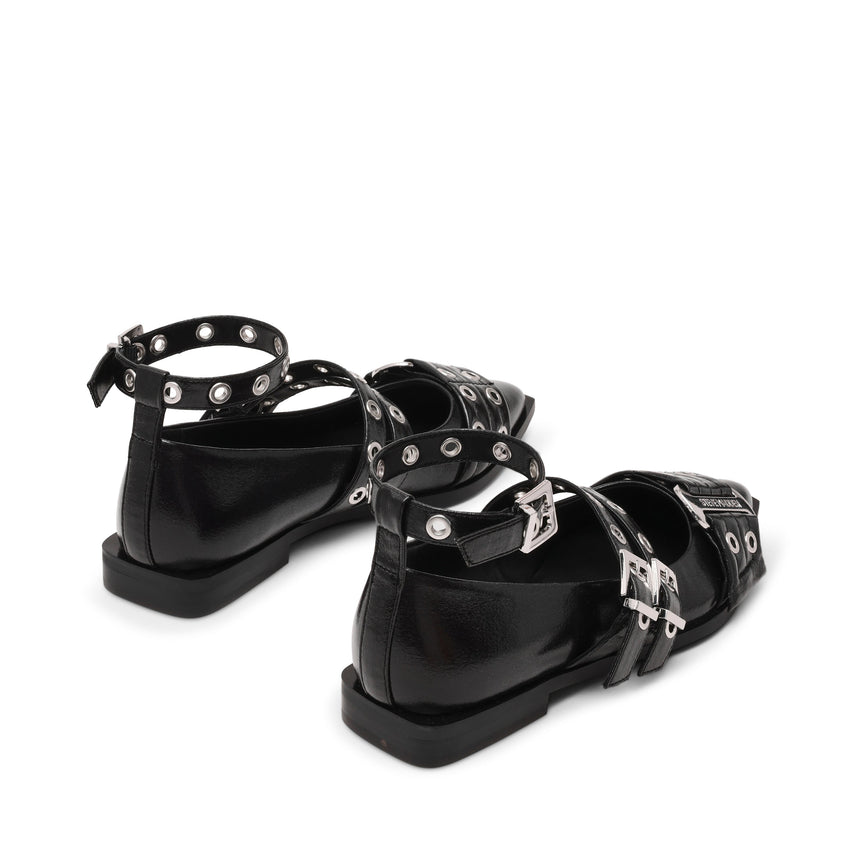 Μπαλαρίνες Grander BLK CRINKLE