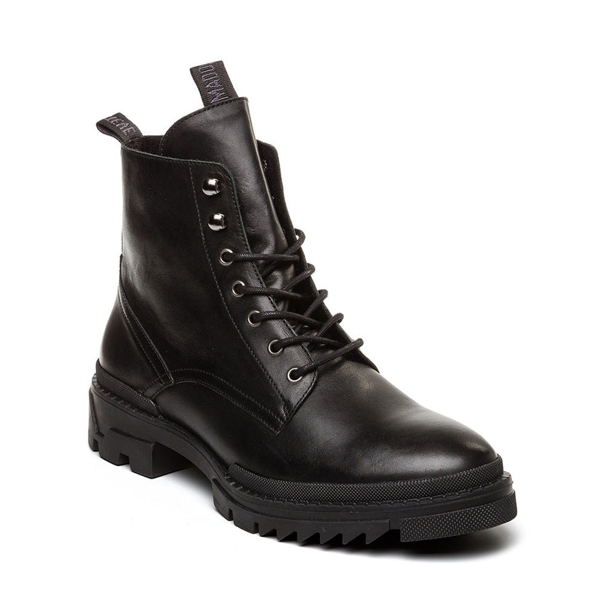 Μποτάκια Qaiza BLACK LEATHER